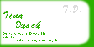tina dusek business card